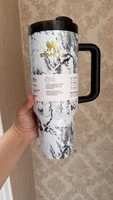 ماگ استنلی گلدار Quencher H2.O Tumbler دسته دار 1.18 لیتر طرح کهکشانی اورجینال ارسال فوری با پیک برای تهران