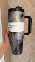 ماگ استنلی گلدار Quencher H2.O Tumbler دسته دار 1.18 لیتر طرح کهکشانی اورجینال ارسال فوری با پیک برای تهران